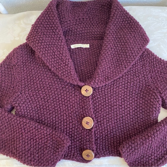 montse badell Burgundy crop alpaca sweater - Picture 3 of 7
